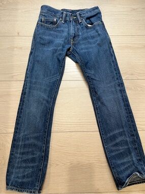 Levi's 511 Skinny girls /teensStraight Dark Jeans 26x26 1/2 Blue Leather Patch